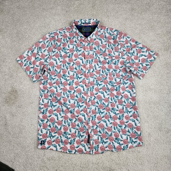 William Murray Polo Shirt Size Extra Large White XL Golf Floral Flowers USA ATX - Picture 2 of 6